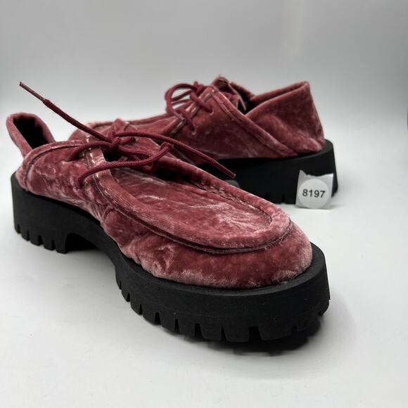 Free People Convertible Velvet Loafer Oxfords In Smoked Pink Size EU 37 / US 7 - Picture 10 of 11